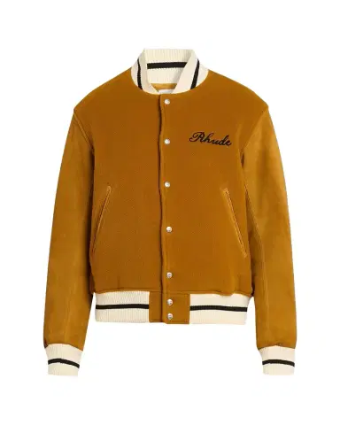 Rhude Men's Ribbed-Trim Varsity Jacket | Thumbnail 1