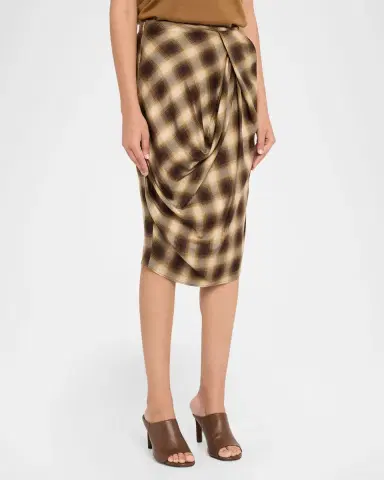 Co Draped Check Skirt | Thumbnail 4 Co Draped Check Skirt | Thumbnail 4