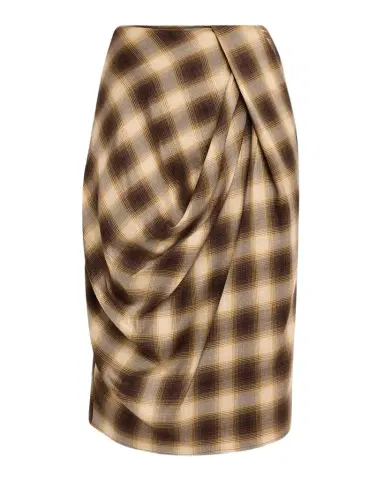 Co Draped Check Skirt | Thumbnail 1 Co Draped Check Skirt | Thumbnail 1