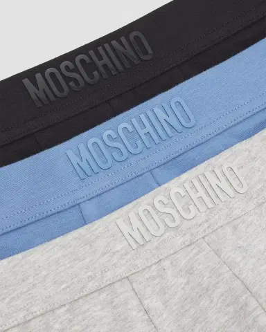 MOSCHINO Men's Tonal Logo Stretch-Jersey Trunk Brief 3-Pack | Thumbnail 3 MOSCHINO Men's Tonal Logo Stretch-Jersey Trunk Brief 3-Pack | Thumbnail 3