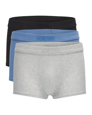 MOSCHINO Men's Tonal Logo Stretch-Jersey Trunk Brief 3-Pack | Thumbnail 1 MOSCHINO Men's Tonal Logo Stretch-Jersey Trunk Brief 3-Pack | Thumbnail 1