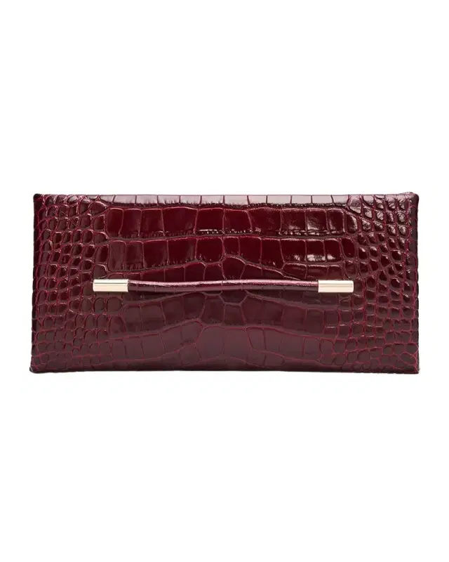 TOM FORD Ava Croc-Embossed Leather Clutch