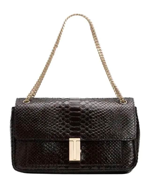 TOM FORD Mia Python-Printed Leather Chain Shoulder Bag