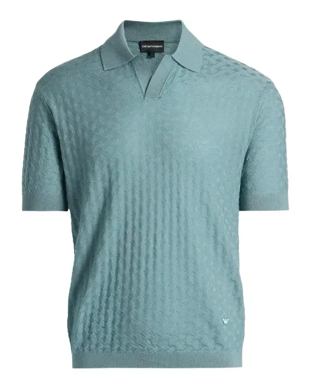 Men's Tonal Basketweave Wool Sweater