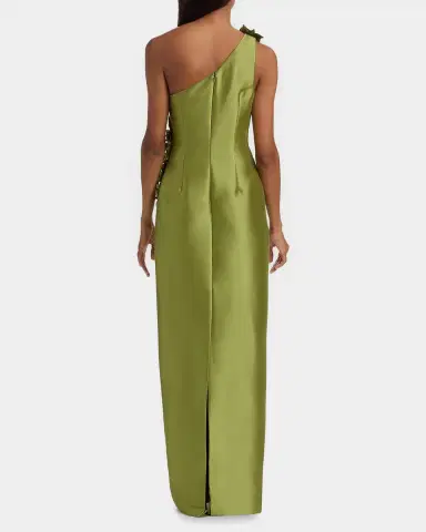 BADGLEY MISCHKA Floral Appliqué One-Shoulder Gown | Thumbnail 3