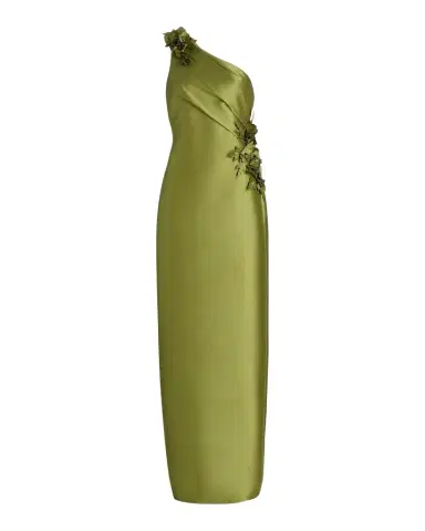 BADGLEY MISCHKA Floral Appliqué One-Shoulder Gown | Thumbnail 1