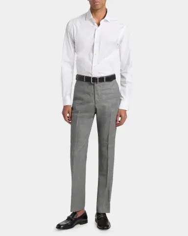 Emporio Armani Men's Textured Virgin Wool Trousers | Thumbnail 2
