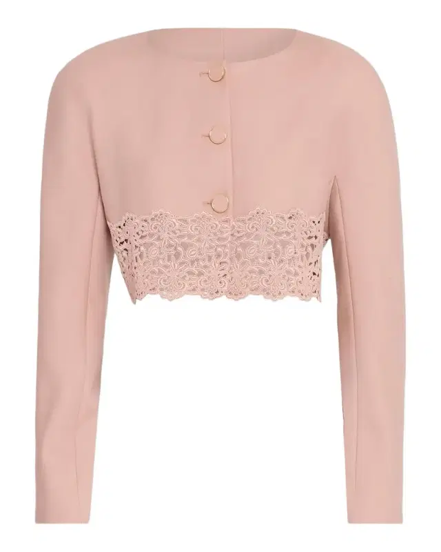 Chloe Guipure Lace & Wool Crop Sweater
