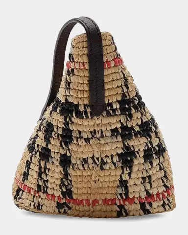Burberry Margate Check Raffia Baguette | Thumbnail 3 Burberry Margate Check Raffia Baguette | Thumbnail 3
