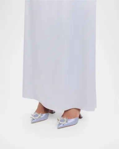 Amina Muaddi 95mm Begum Satin Crystal Slingback Pumps | Thumbnail 2 Amina Muaddi 95mm Begum Satin Crystal Slingback Pumps | Thumbnail 2