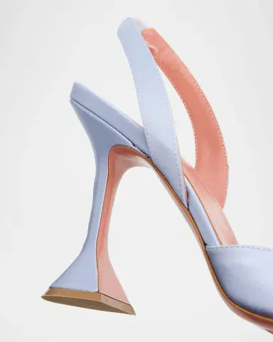 Amina Muaddi 95mm Begum Satin Crystal Slingback Pumps | Thumbnail 5 Amina Muaddi 95mm Begum Satin Crystal Slingback Pumps | Thumbnail 5