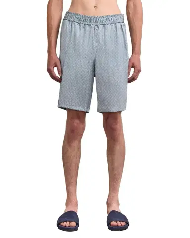 Frescobol Carioca Men 's Palma Printed Stretch Silk Shorts | Thumbnail 1