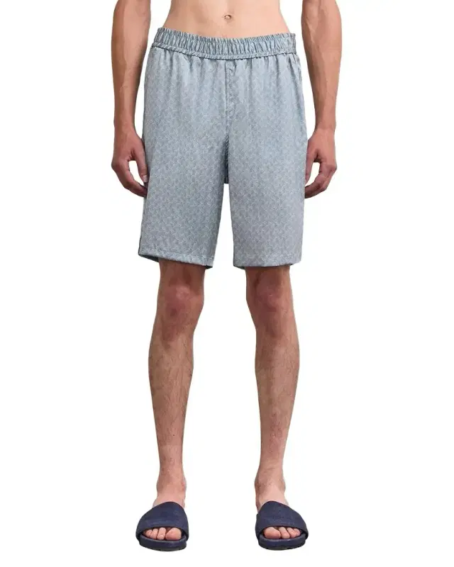 Frescobol Carioca Men 's Palma Printed Stretch Silk Shorts