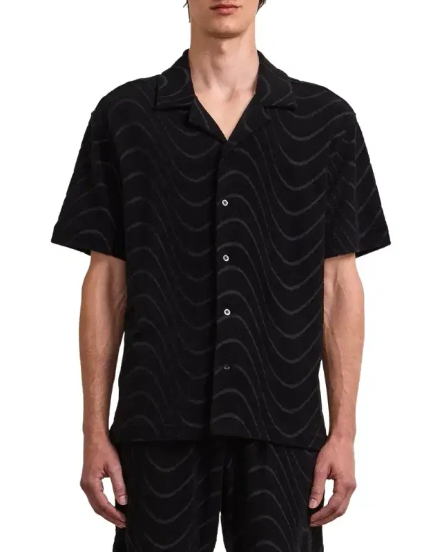 Frescobol Carioca Men 's Roberto Fibra Terry-Cotton-Blend Camp Shirt