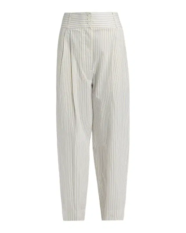 Toteme Striped Cotton-Silk Balloon Trousers
