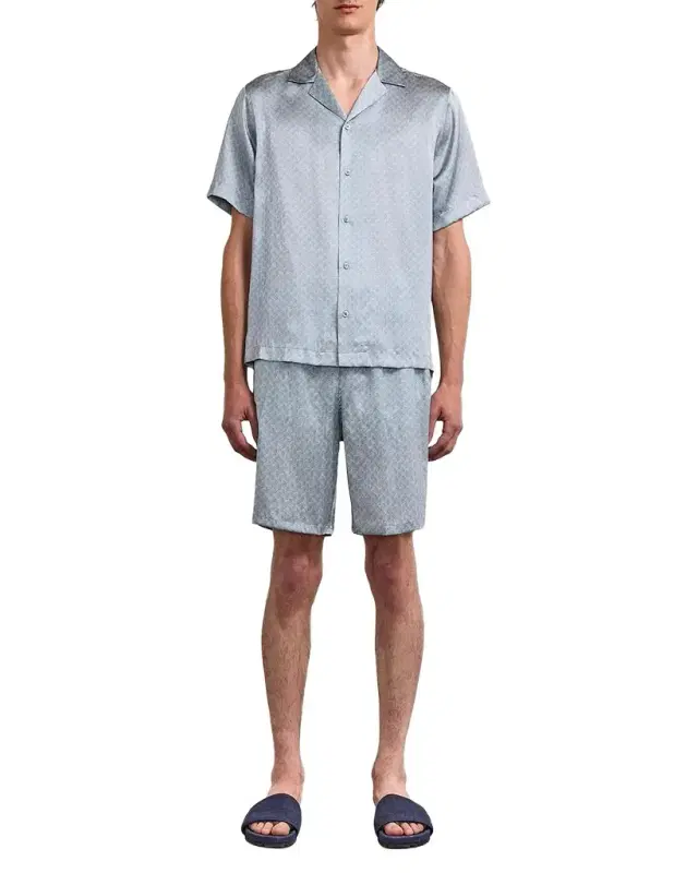 Frescobol Carioca Men 's Roberto Printed Silk Camp Shirt