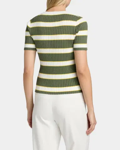Elie Tahari The Stevie Striped Rib-Knit Top | Thumbnail 3 Elie Tahari The Stevie Striped Rib-Knit Top | Thumbnail 3