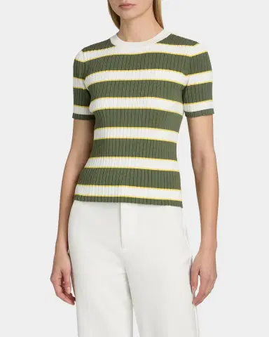 Elie Tahari The Stevie Striped Rib-Knit Top | Thumbnail 4 Elie Tahari The Stevie Striped Rib-Knit Top | Thumbnail 4