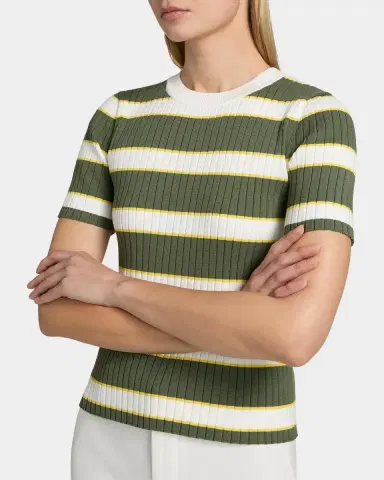 Elie Tahari The Stevie Striped Rib-Knit Top | Thumbnail 5 Elie Tahari The Stevie Striped Rib-Knit Top | Thumbnail 5