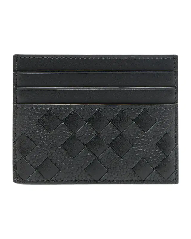 Bottega Veneta Men 's Diamonds Dover Intrecciato Leather Card Holder