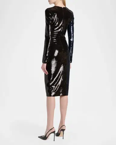 Tom Ford Sequined Long-Sleeve Midi Dress | Thumbnail 3