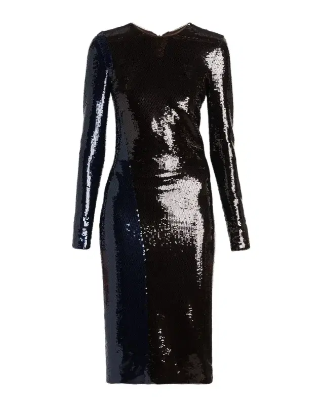 TOM FORD Sequined Long-Sleeve Midi Dress