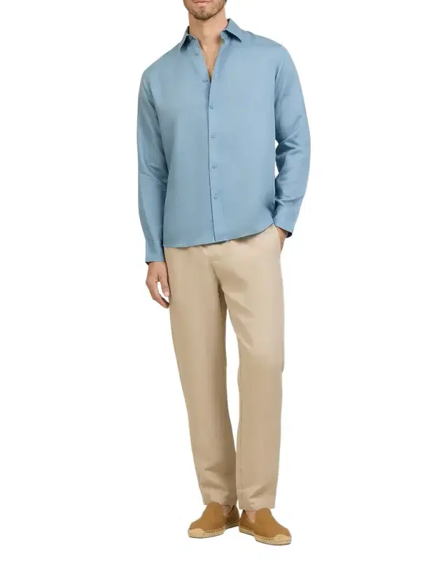 Onia Men 's Air Linen-Blend Long-Sleeve Shirt