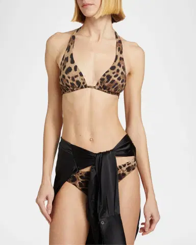 Dolce & Gabbana Leopard Halter Bikini Top | Thumbnail 4 Dolce & Gabbana Leopard Halter Bikini Top | Thumbnail 4