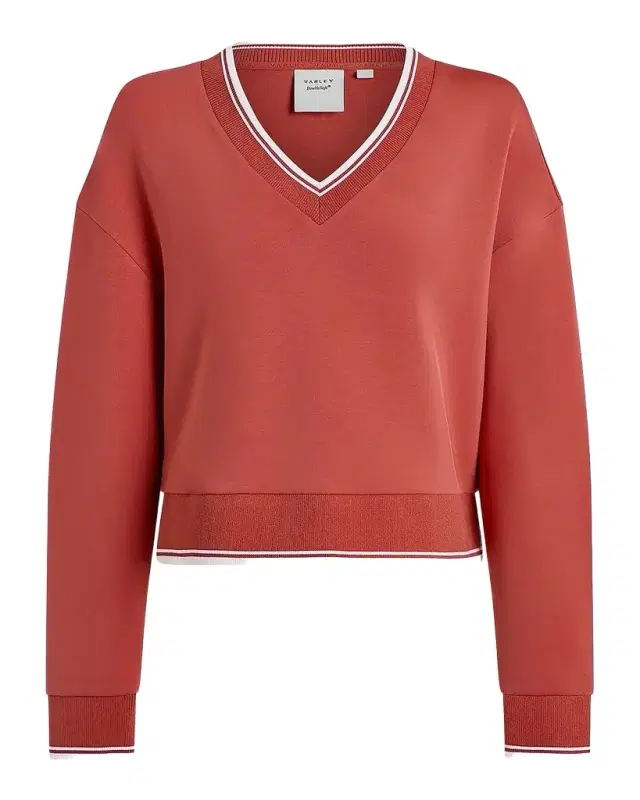 Varley Blithe DoubleSoft Striped-Trim Sweatshirt