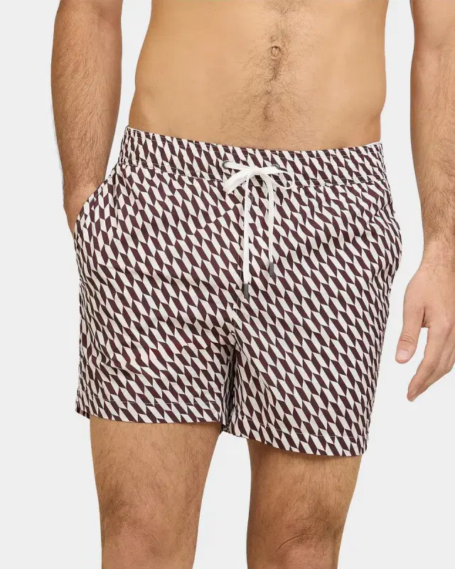 Onia Men 's Charles Geometric 5 '' Swim Trunks