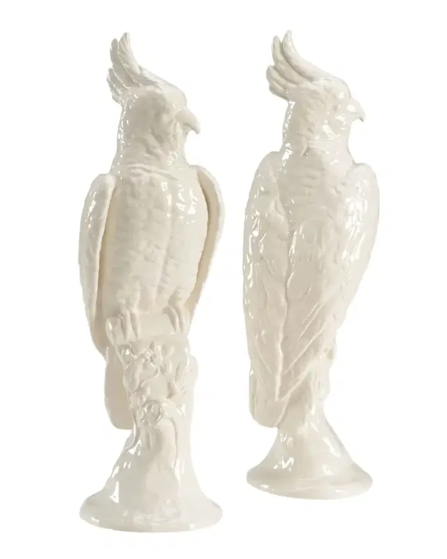 Chelsea House Cockatoo Ceramic Figurines, Set of 2