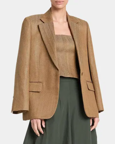 TWP Jillian Herringbone Linen-Blend Blazer | Thumbnail 4 TWP Jillian Herringbone Linen-Blend Blazer | Thumbnail 4