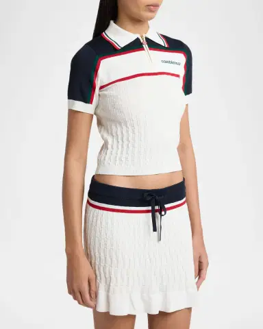 Casablanca Knit Tennis Short-Sleeve Polo Shirt | Thumbnail 4 Casablanca Knit Tennis Short-Sleeve Polo Shirt | Thumbnail 4