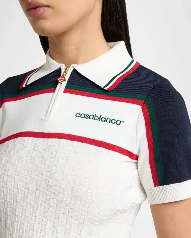 Casablanca Knit Tennis Short-Sleeve Polo Shirt | Thumbnail 5 Casablanca Knit Tennis Short-Sleeve Polo Shirt | Thumbnail 5