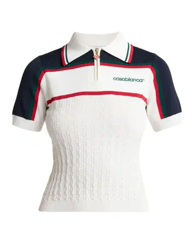 Casablanca Knit Tennis Short-Sleeve Polo Shirt | Thumbnail 1 Casablanca Knit Tennis Short-Sleeve Polo Shirt | Thumbnail 1