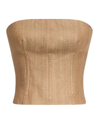 TWP Jillian Herringbone Linen-Blend Bustier | Thumbnail 1 TWP Jillian Herringbone Linen-Blend Bustier | Thumbnail 1