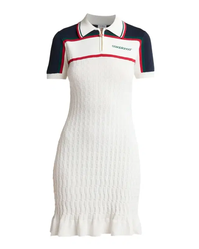 Casablanca Knit Tennis Polo Mini Dress