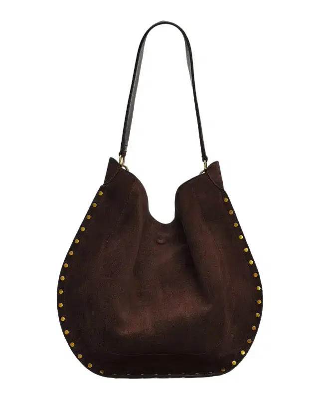 Isabel Marant Oskan Studded Suede Hobo Bag