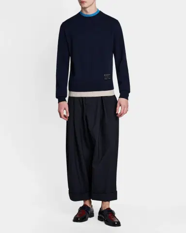 Marni Men's Contrast Trim Cashmere Crewneck Sweater | Thumbnail 2