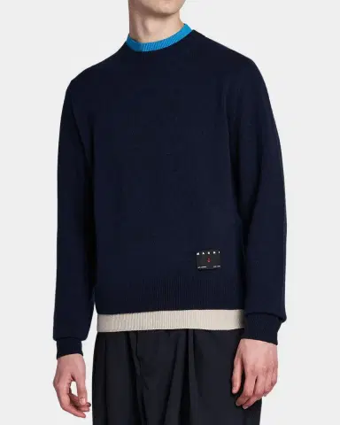 Marni Men's Contrast Trim Cashmere Crewneck Sweater | Thumbnail 5
