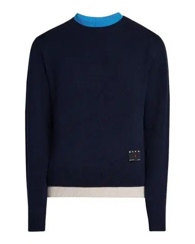 Marni Men's Contrast Trim Cashmere Crewneck Sweater | Thumbnail 1