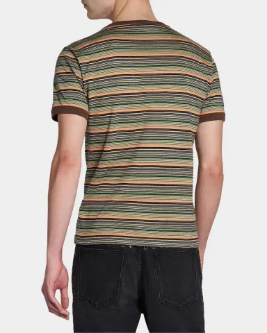 Marni Men's Striped Cotton Crewneck T-Shirt | Thumbnail 3