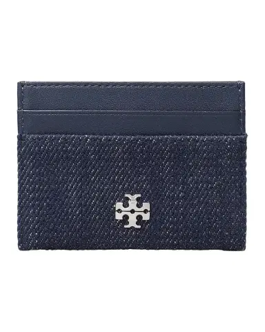 Tory Burch Charlie Denim Card Case | Thumbnail 1 Tory Burch Charlie Denim Card Case | Thumbnail 1