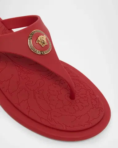 Versace Alia Medusa Rubber Thong Sandals | Thumbnail 5