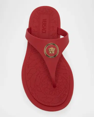 Versace Alia Medusa Rubber Thong Sandals | Thumbnail 6