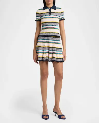 Casablanca Multicolor Knit Chevron Mini Skirt | Thumbnail 2