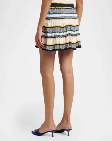 Casablanca Multicolor Knit Chevron Mini Skirt | Thumbnail 3