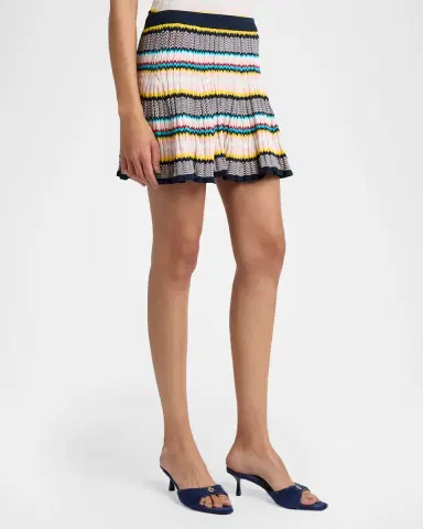 Casablanca Multicolor Knit Chevron Mini Skirt | Thumbnail 4
