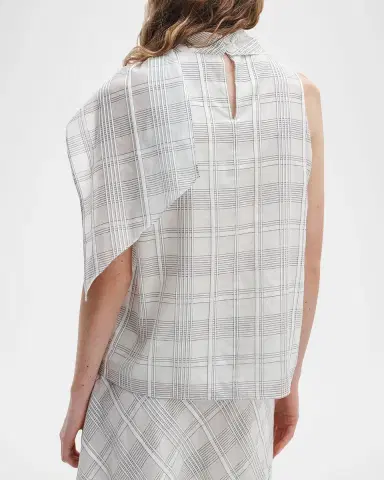 rag & bone Adela Plaid Silk-Blend Scarf Top | Thumbnail 3 rag & bone Adela Plaid Silk-Blend Scarf Top | Thumbnail 3