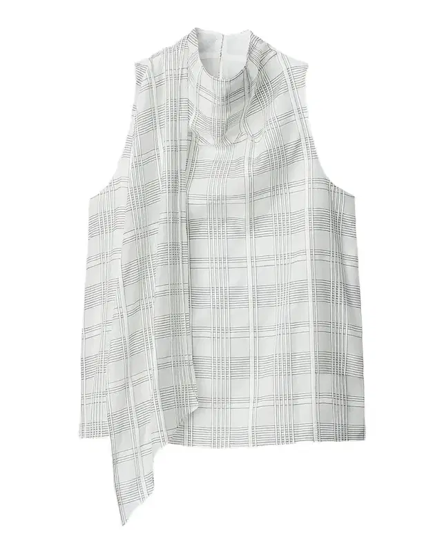 Rag & Bone Adela Plaid Silk-Blend Scarf Top
